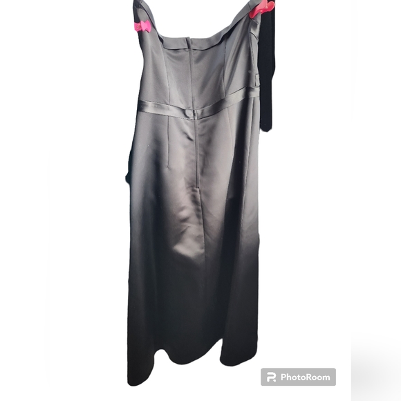 Bill Levkoff Classics Black Wedding Dres Gown Strapless Bridesmaid Size 14XL - Picture 3 of 4